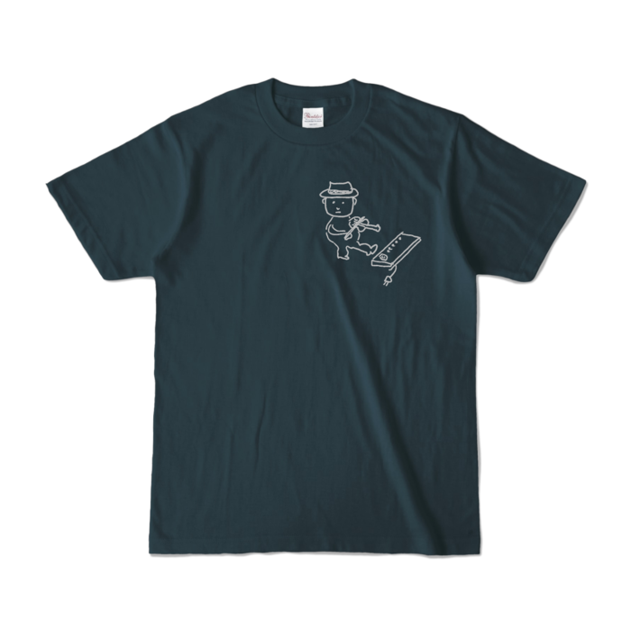 Tシャツ - S - デニム (濃色)-キャラ小