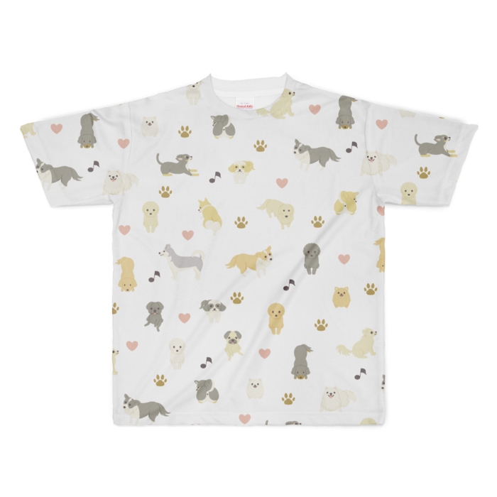 フルグラフィックTシャツ　白　XL