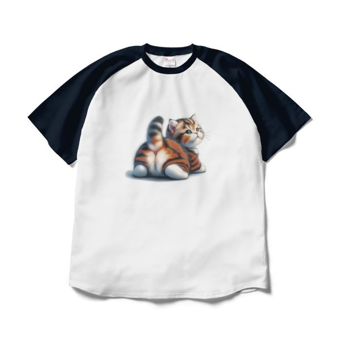 ラグランTシャツ - XL - ホワイト×ネイビー
