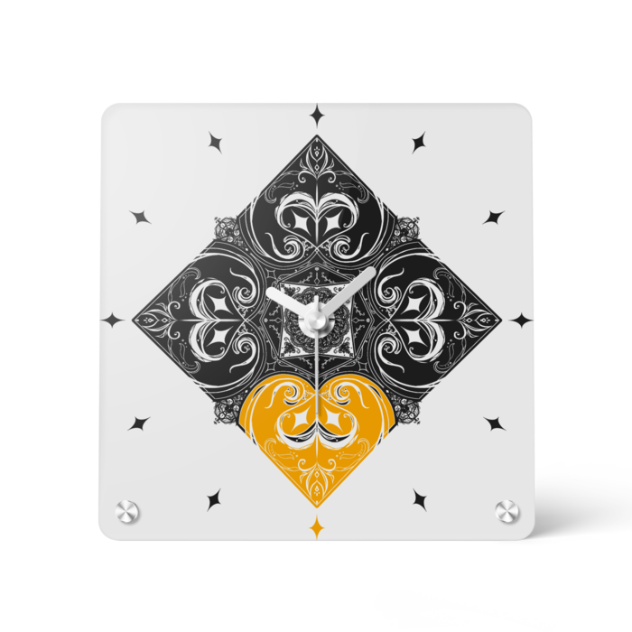 黄色アクリル時計 - 150x150mm