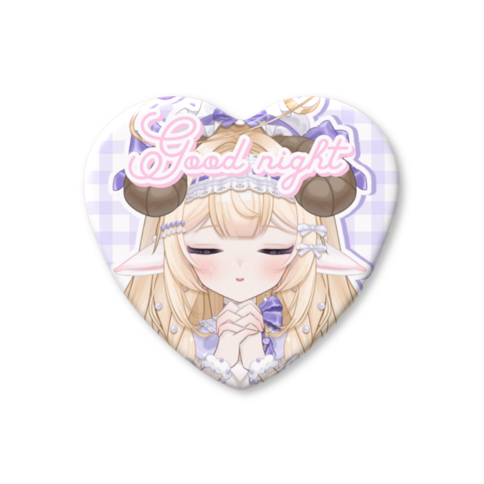 ハート缶バッジ - 57 × 52.5mm