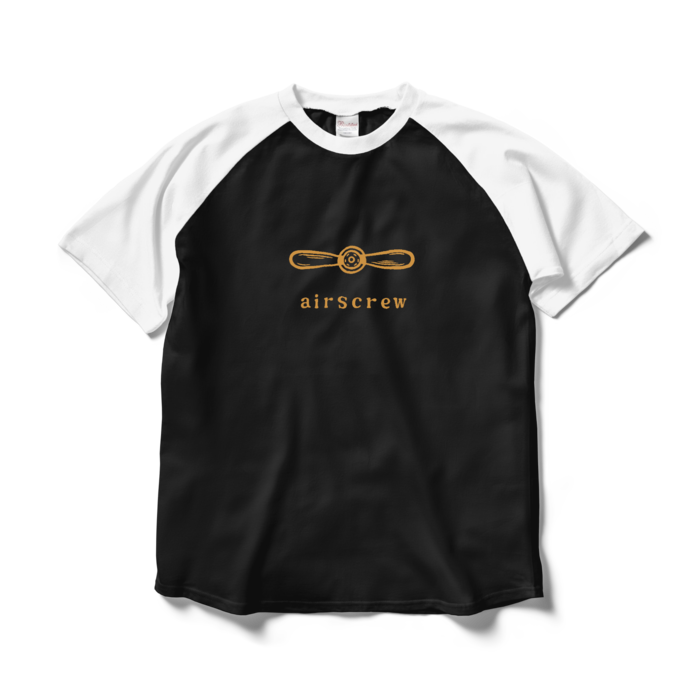 ラグランTシャツ - L - ブラック×ホワイト