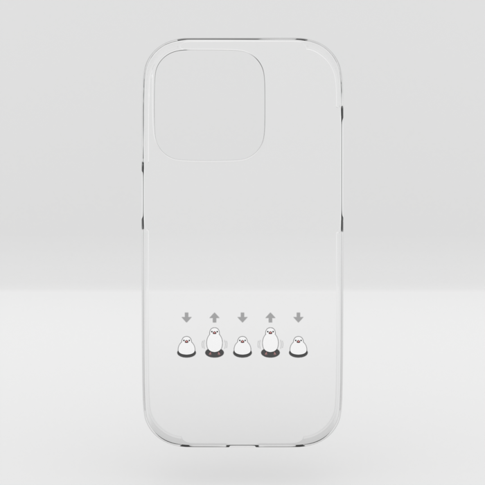 クリアiPhoneケース 白文鳥(濃色用) iPhone 14Pro