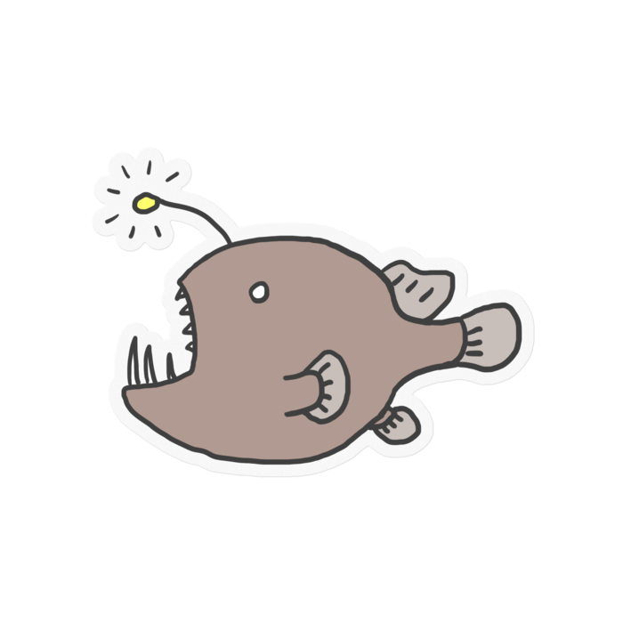 アンコウさんのステッカー 深海生物シリーズ ねこねこたいむ Booth