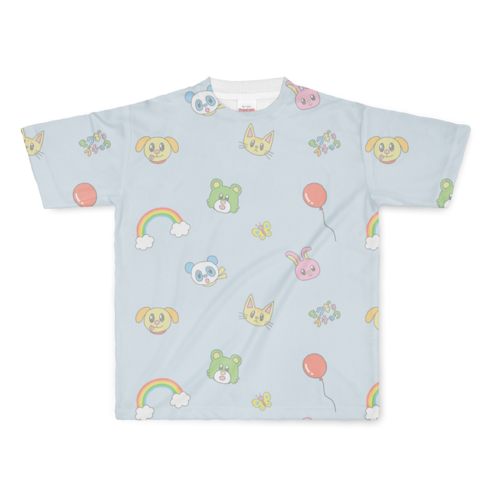 フルグラフィックTシャツブルー - L - 両面印刷