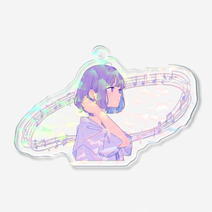 ホログラムアクリルキーホルダー - 70 × 70mm