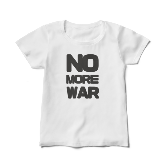 NO MORE WAR(黒)レディースTシャツ - M - 白(3)