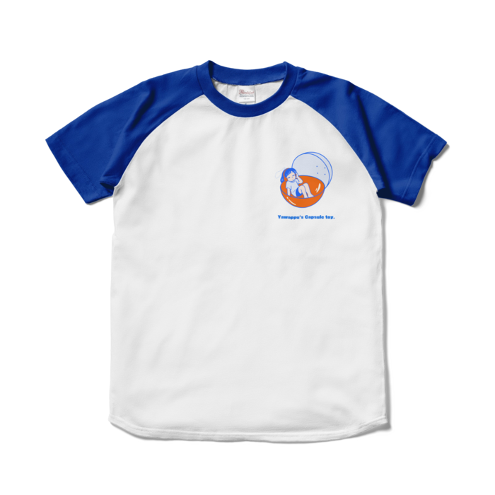 ラグランTシャツ - S - ホワイト×ロイヤルブルー