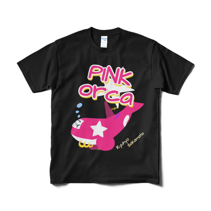 Tシャツ黒【PINK☆ORCA 】 - M - ブラック