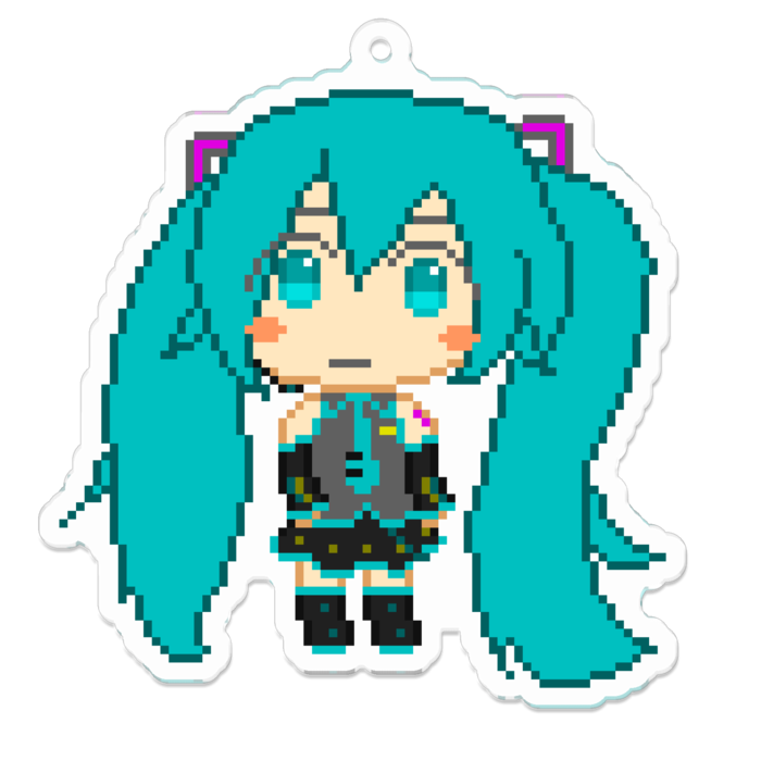 初音ミク ドット絵アクリルキーホルダー よなよなファクトリー Booth