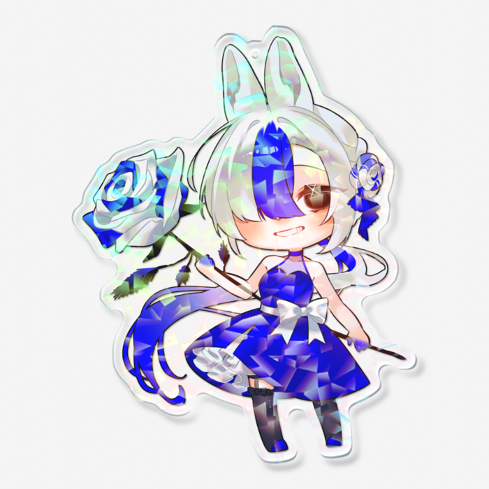 ホログラムアクリルキーホルダー - 100 × 100mm クリスタル