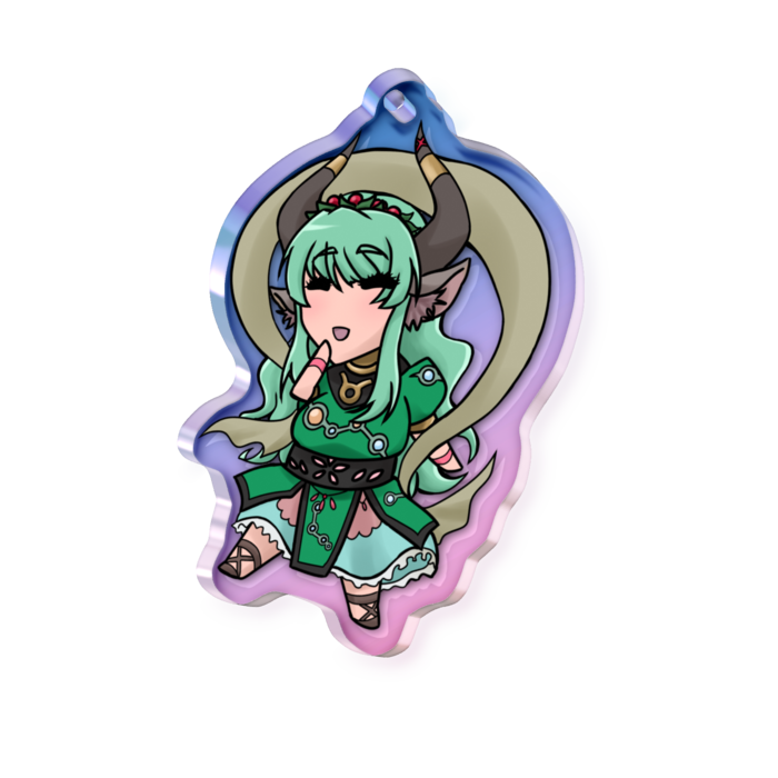 オーロラアクリルキーホルダー - 50 × 50mm