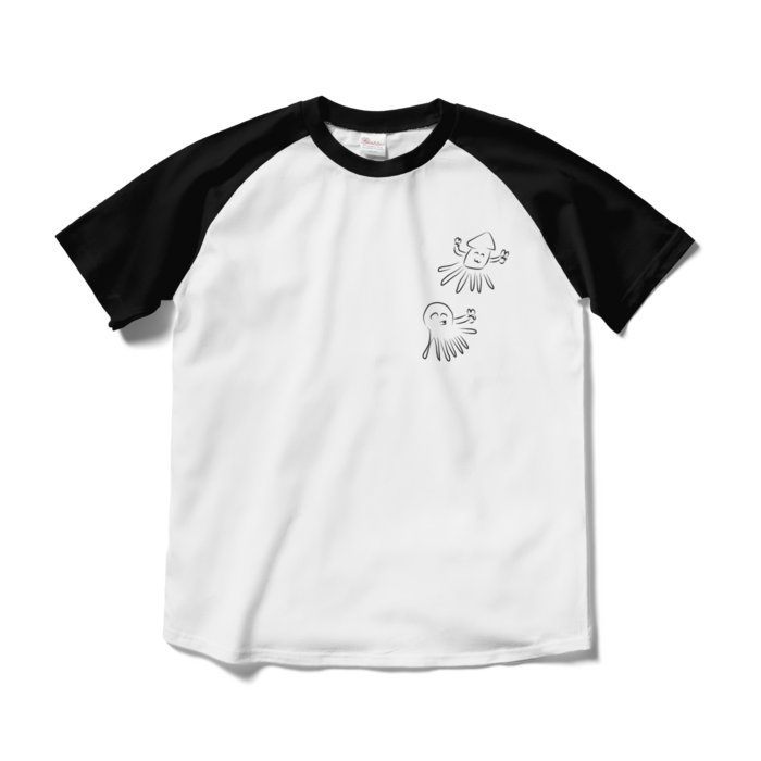 ラグランTシャツ - M - ホワイト×ブラック