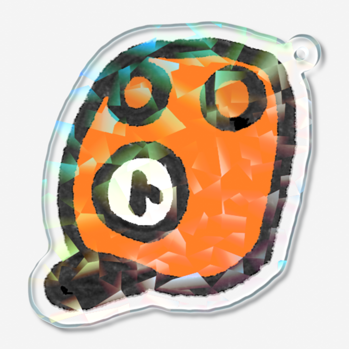 ホログラムアクリルキーホルダー - 50 × 50mm(オレンジ)