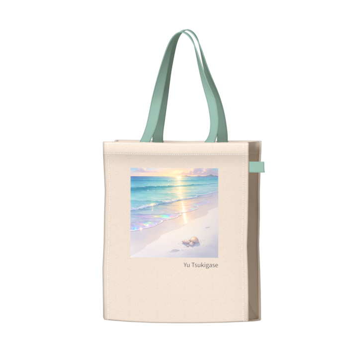 ツートンカラーバッグ - グリーン - W34 × H41 × D14cm