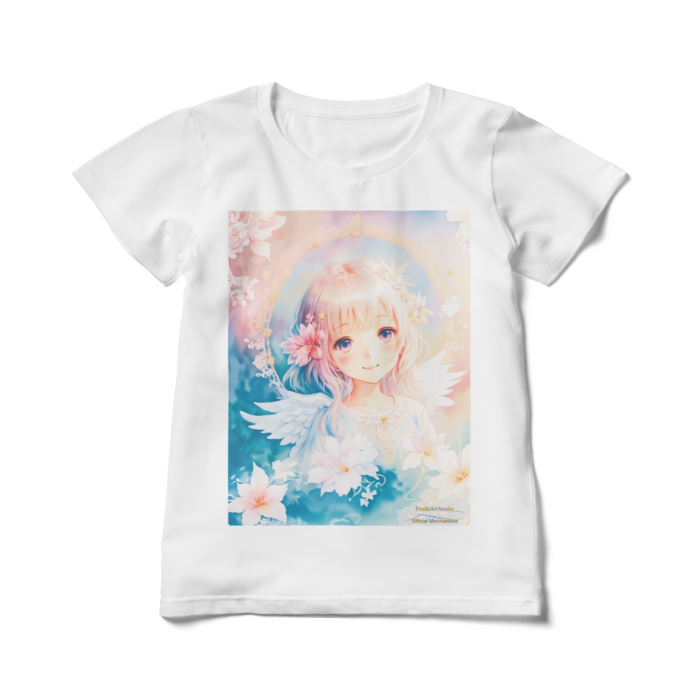 (両面プリント)「夢見る瞳7」レディースTシャツ - L - 白