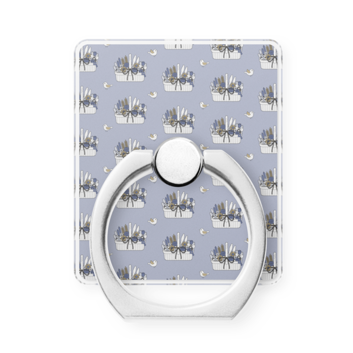 スマホリングB　縦　くすみブルー