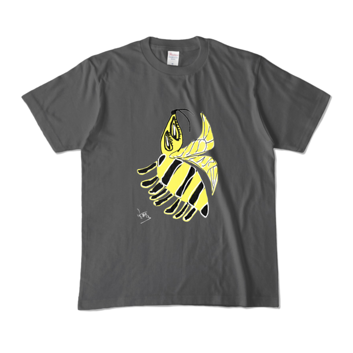 ハチTシャツ - M - チャコール (濃色)