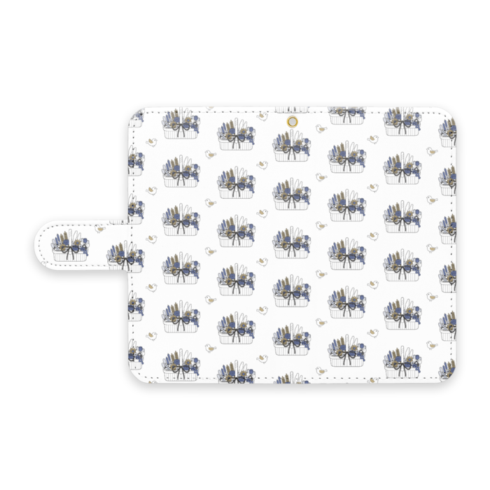 手帳型AndroidケースB　ストラップ穴あり　白色（ホワイト）　S（小）