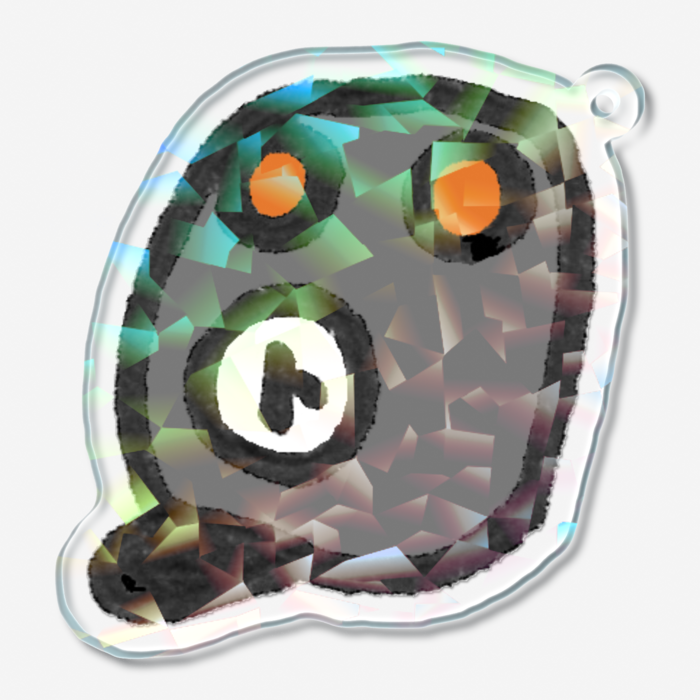 ホログラムアクリルキーホルダー - 50 × 50mm(ブラック)