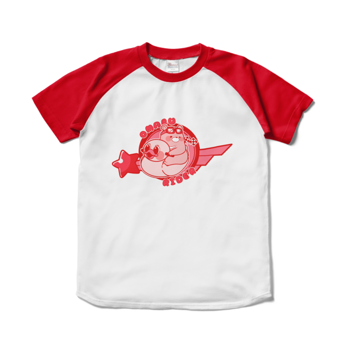 ラグランTシャツ - S - ホワイト×レッド