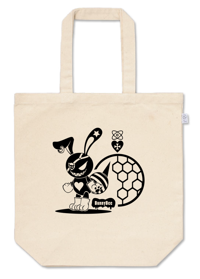 トートバッグ - M - プリント面積中-ブラック