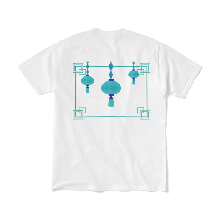 半袖Tシャツ M 白 青中華