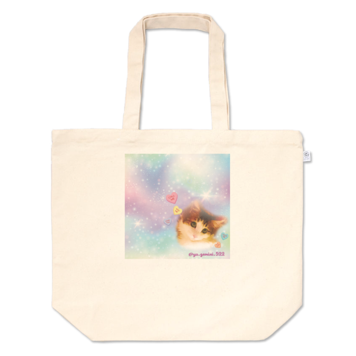 トートバッグ - L -  キキララ-05 (もも顔のみプリント)