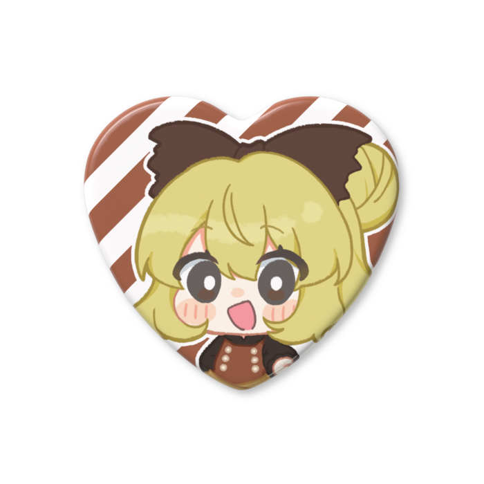 ハート缶バッジ - 57 × 52.5mm