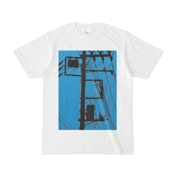 シンプルデザインtシャツ 電柱青 Shop Iron Mace Booth