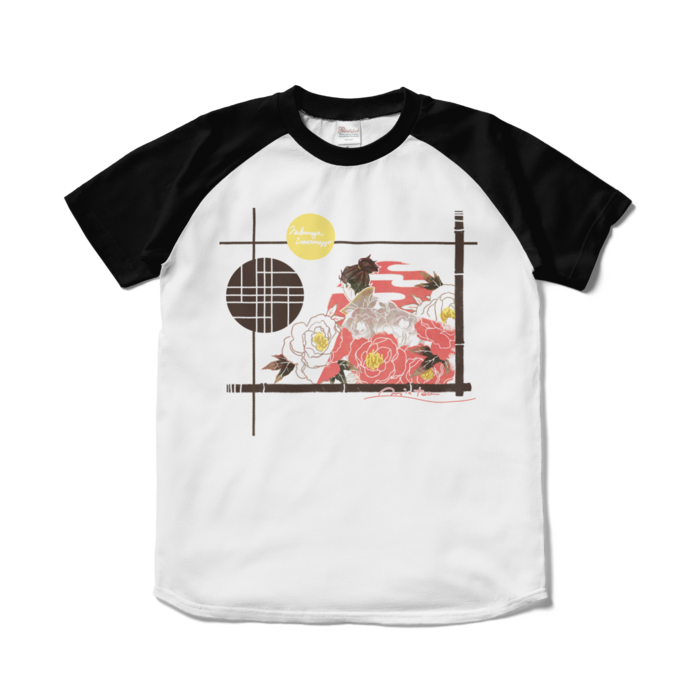 ラグランTシャツ - S - ホワイト×ブラック(1)