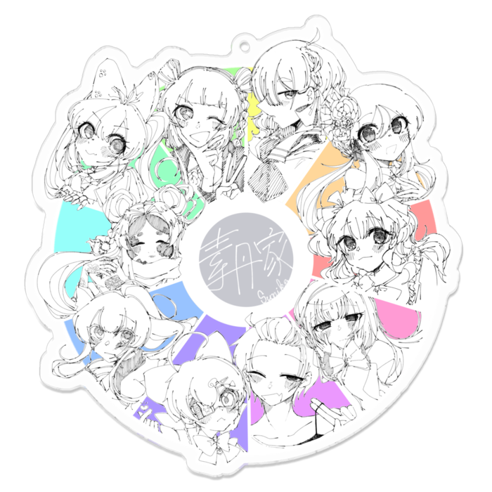 素丹家色相環図アクキー - 100 x 100 (mm)