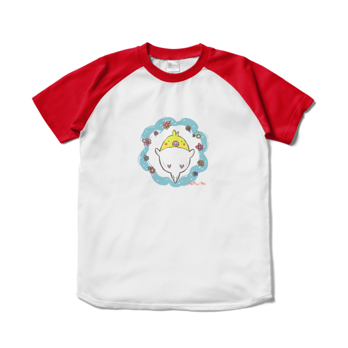 ラグランTシャツ - S - ホワイト×レッド