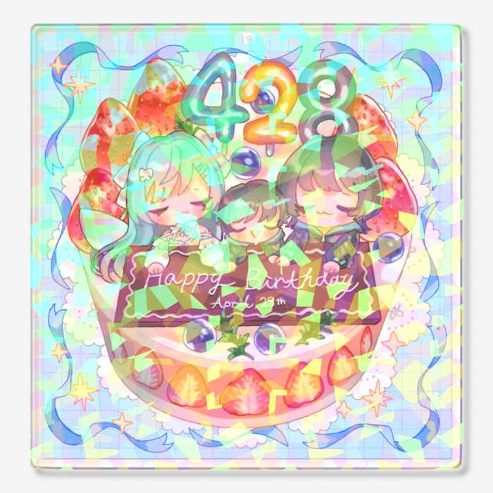 ホログラムアクリルキーホルダー - 100 × 100mm