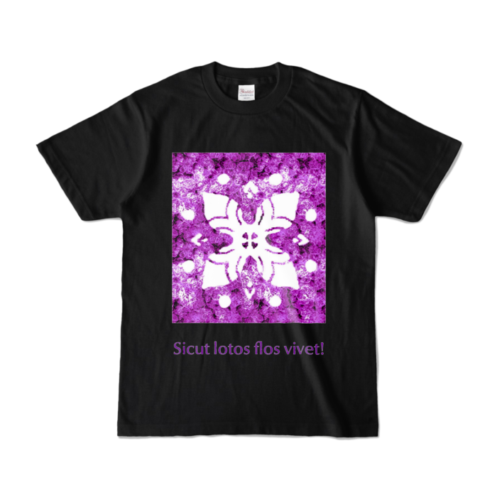 カラーTシャツ - S - ブラック (濃色)×パープル