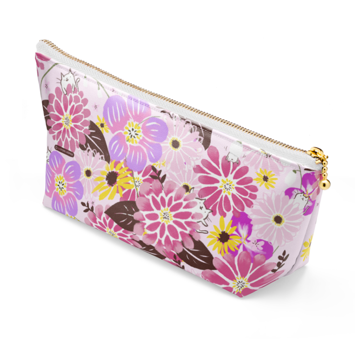 しりとりにゃんこ 花柄ポーチ しりとりにゃんこショップ Booth