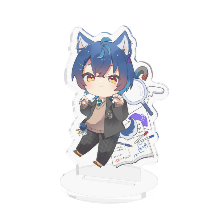戌峯くん（犬耳あり） 70×70mm