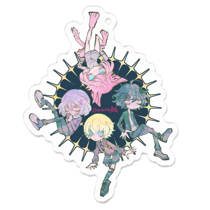 アクリルキーホルダー(なかよし4人組/3.5頭身)70 x 70 (mm)