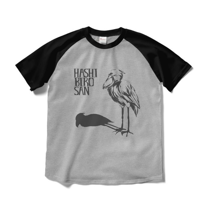 ラグランTシャツ - M - 杢グレー×ブラック