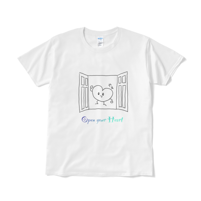 Tシャツ(短納期) - L - ホワイト(文字色:ブルー)