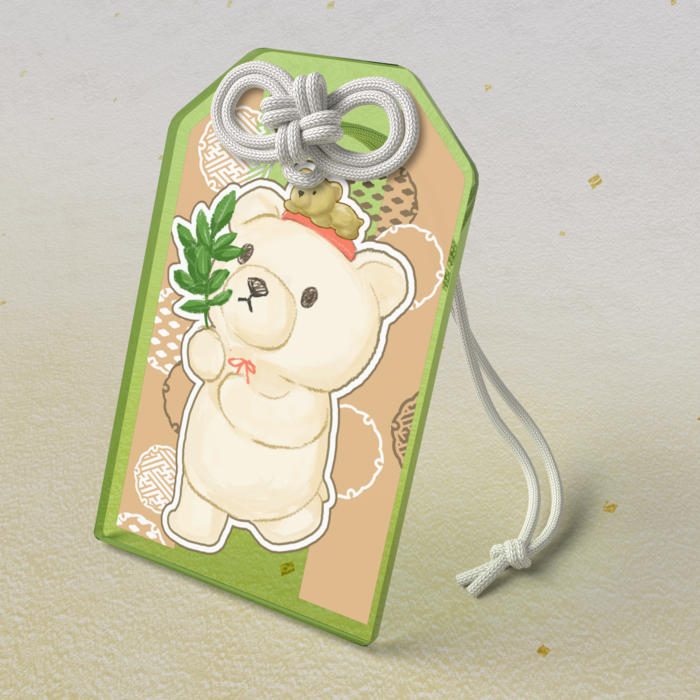 アクリルお守り - 50 × 80mm ライトグリーン