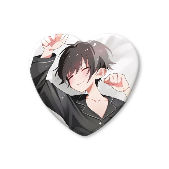 ハート缶バッジ - 57 × 52.5mm