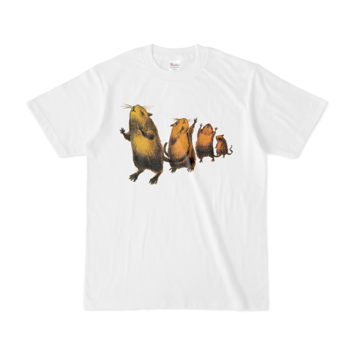 Tシャツ - S - 白に黄色鼠