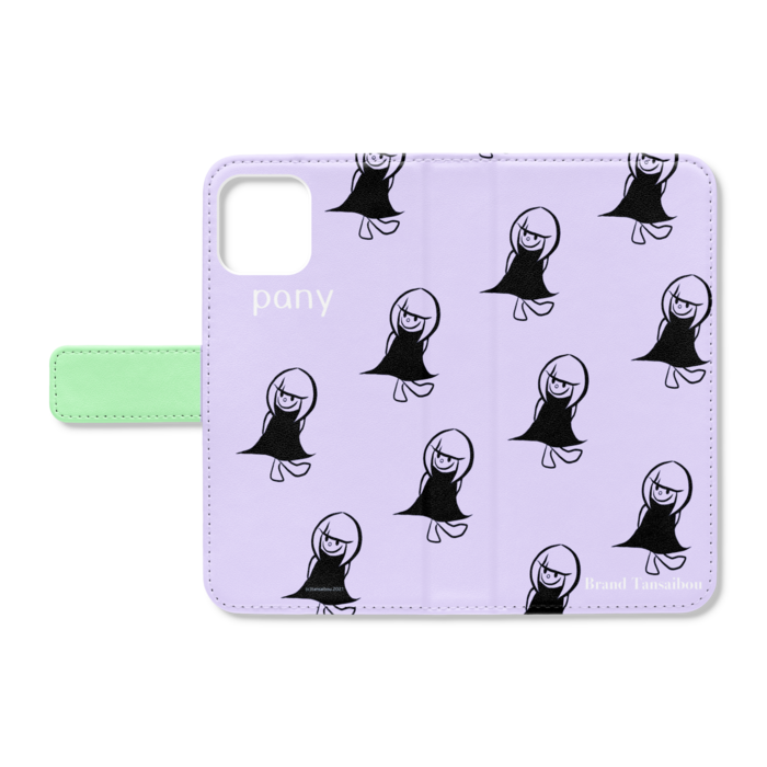 手帳型iPhoneケース - iPhone11Pro - ストラップ穴 なし(パープル)