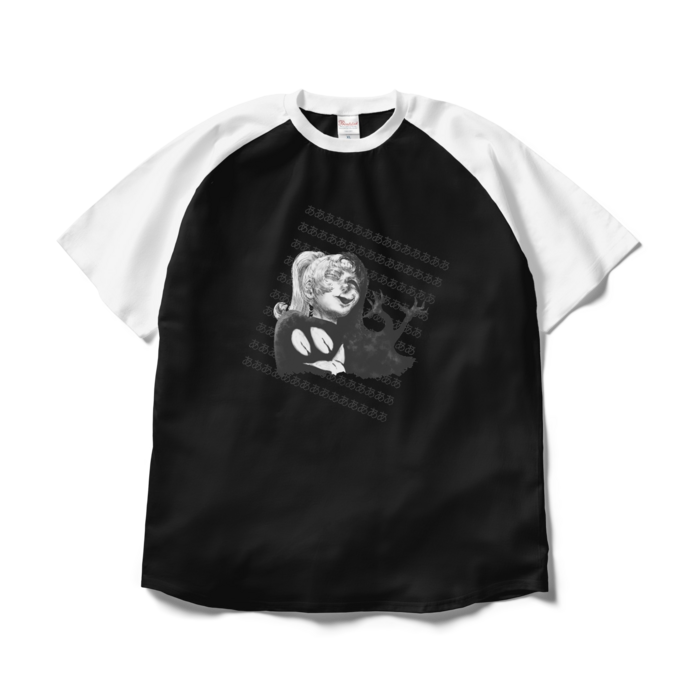 ラグランTシャツ - XL - ブラック×ホワイト