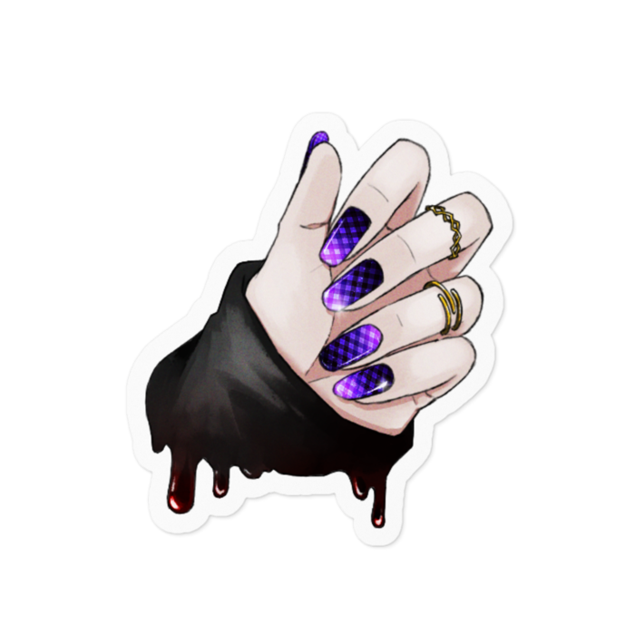 紫（チェック）- 100 x 100 (mm)