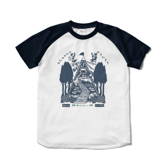 ラグランTシャツ - S - ホワイト×ネイビー