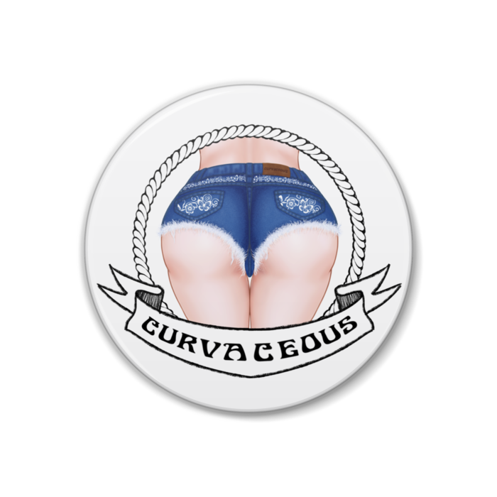 curvaceous 缶バッジ（ブルー） - 38mm