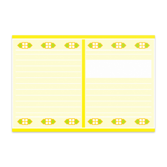 四枚花のノート表紙ポストカード(イエロー系)