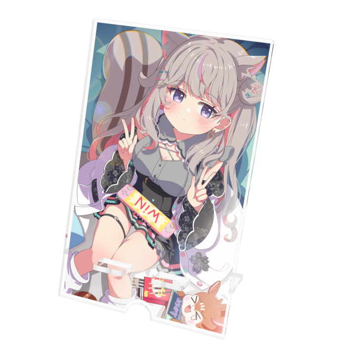 アクリルスマホスタンド - 100x160mm(ケーブル穴あり)-澄まし